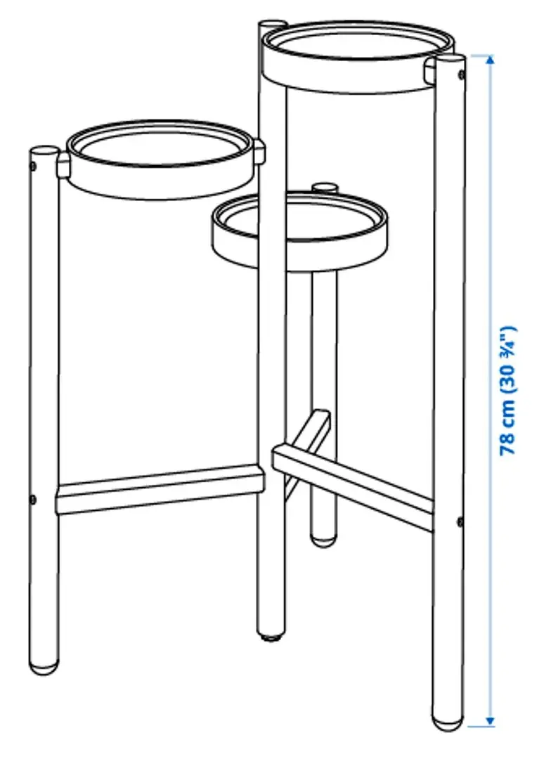 Suport pentru flori Ikea Satsumas 78cm (Bambus/Alb)