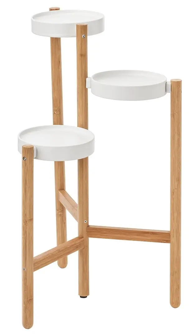 Suport pentru flori Ikea Satsumas 78cm (Bambus/Alb)