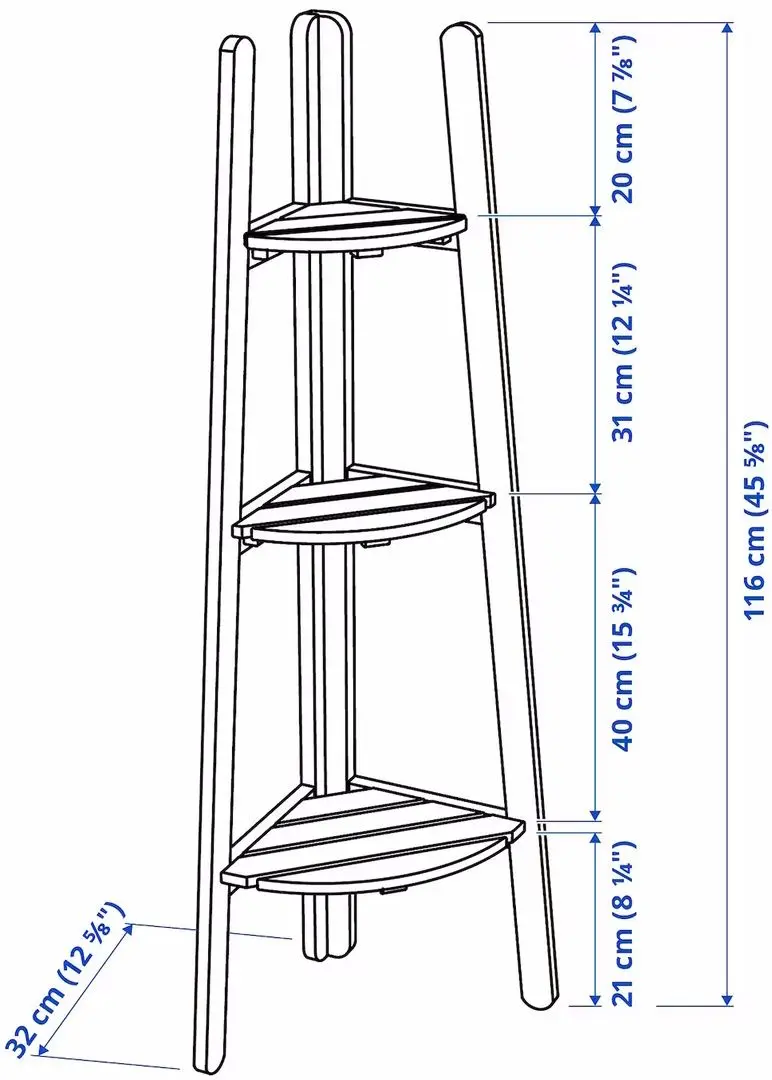 Etajera pentru flori Ikea Askholmen 116cm (Maro Inchis)
