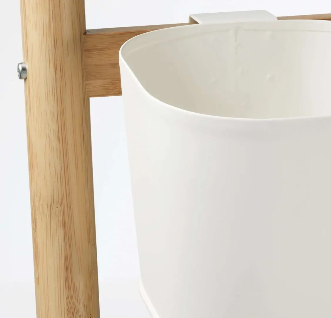 Etajera pentru flori Ikea Satsumas 5 ghivece 125cm (Bambus/Alb)