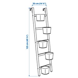 Etajera pentru flori Ikea Satsumas 5 ghivece 125cm (Bambus/Alb) Thumb