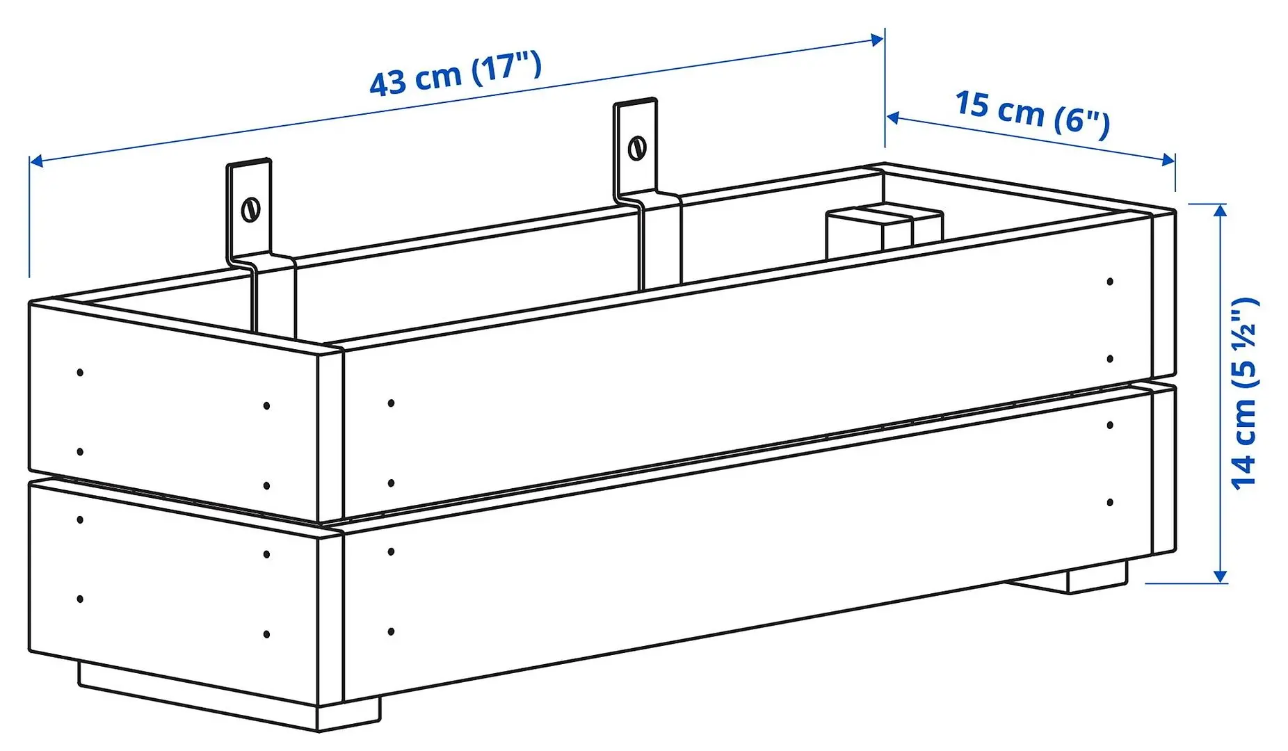 Jardiniera Ikea Stjarnanis 43x15 (Gri) - 6