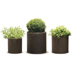 Set ghivece Keter Cylinder Planter S+M+L (Whiskey Brown) Thumb