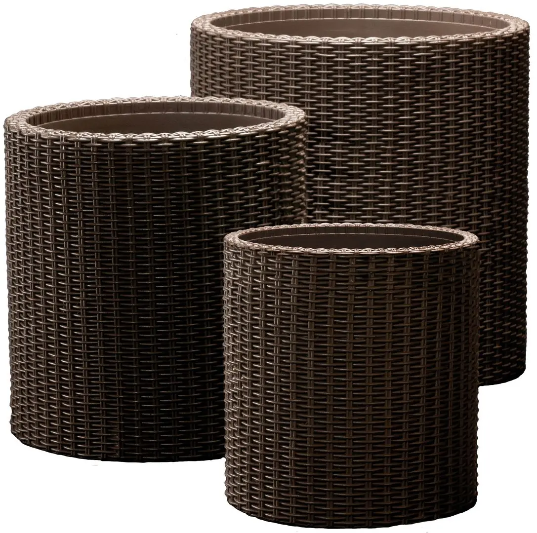 Set ghivece Keter Cylinder Planter S+M+L (Whiskey Brown)