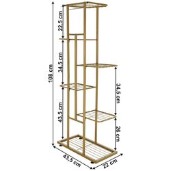 Etajera pentru flori Mobhaus Bamir Tip 3 (Gold) Thumb
