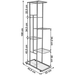 Etajera pentru flori Mobhaus Bamir Tip 4 (Gray Dark) Thumb