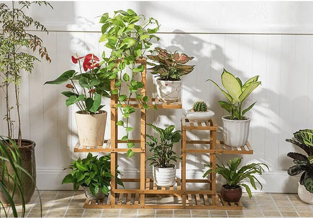 Etajera pentru flori Mobhaus Tusum (Natural)