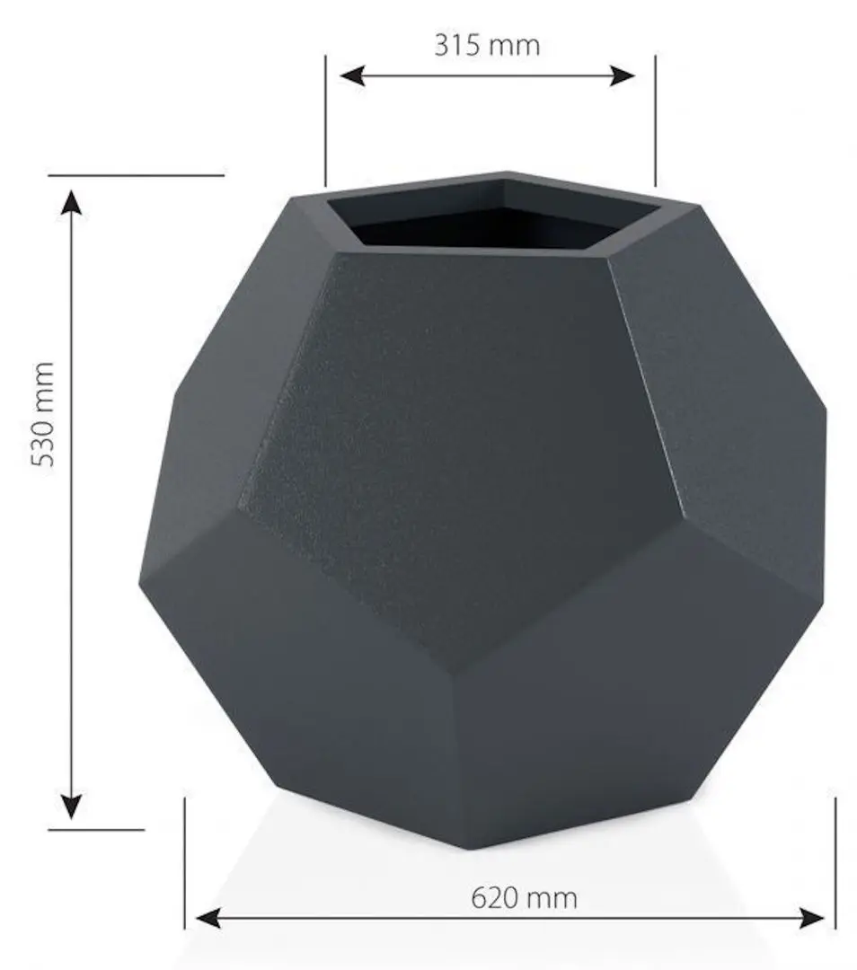 Горшок Monumo Alma 53cm (Anthracite) - 6