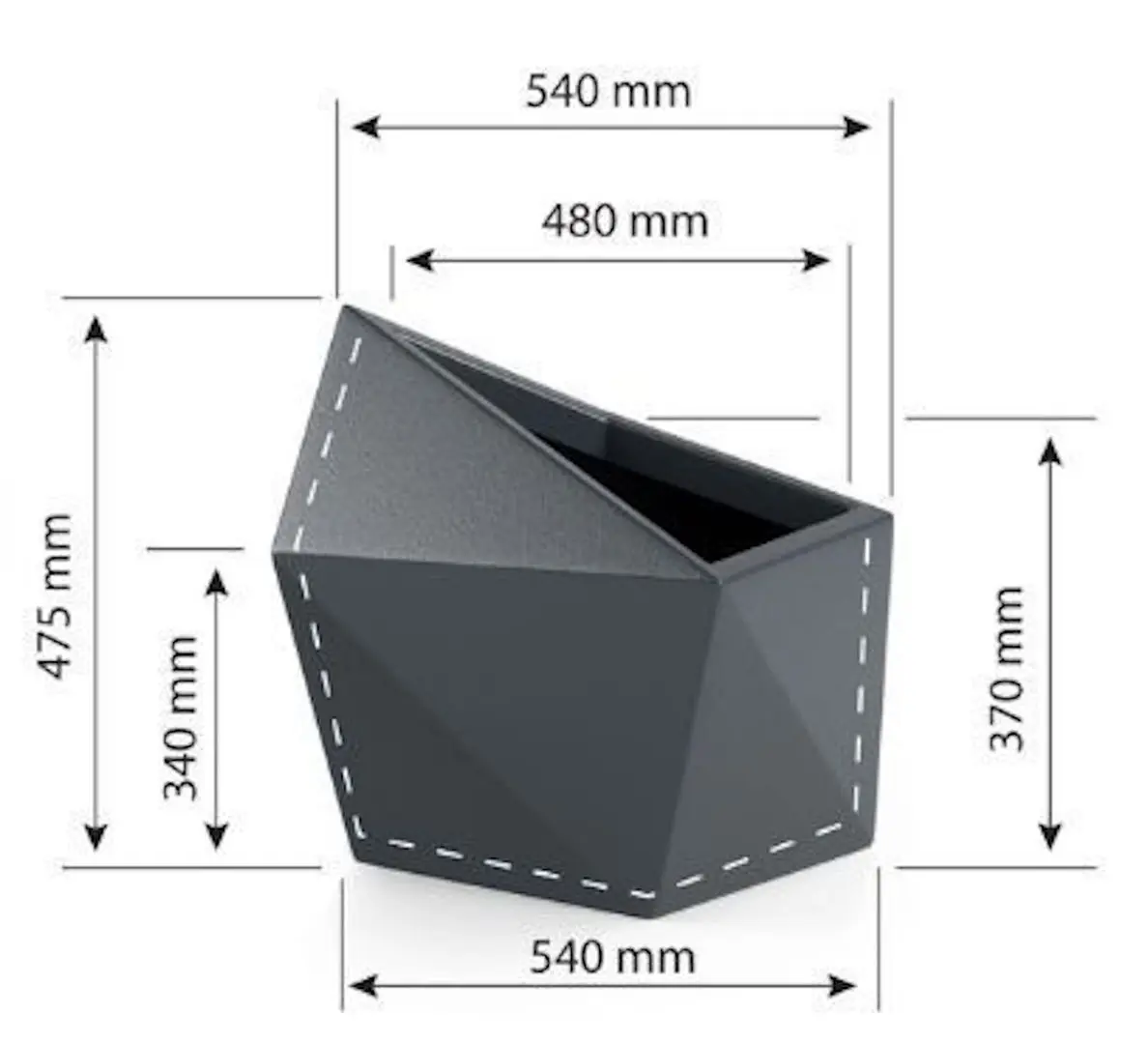 Горшок Monumo Astro 47.5/34 (Anthracite) - 5