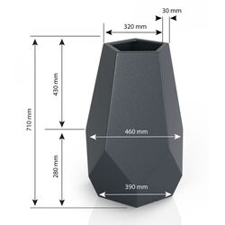 Ghiveci Monumo Bari 71cm (Anthracite) Thumb