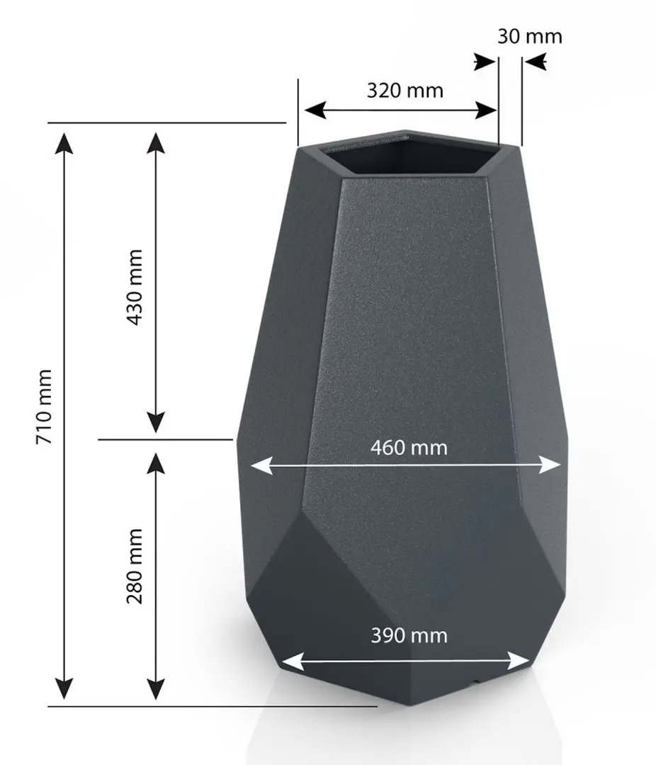 Ghiveci Monumo Bari 71cm (Anthracite) - 5