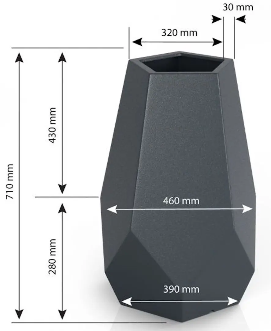 Горшок Monumo Bari Light 71cm (White) - 6