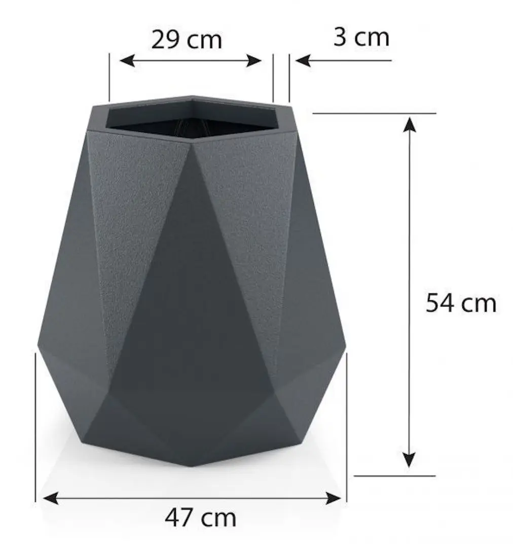 Ghiveci Monumo Flavi 54cm (Anthracite) - 4