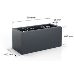 Ghiveci Monumo Long 40cm (Anthracite) Thumb