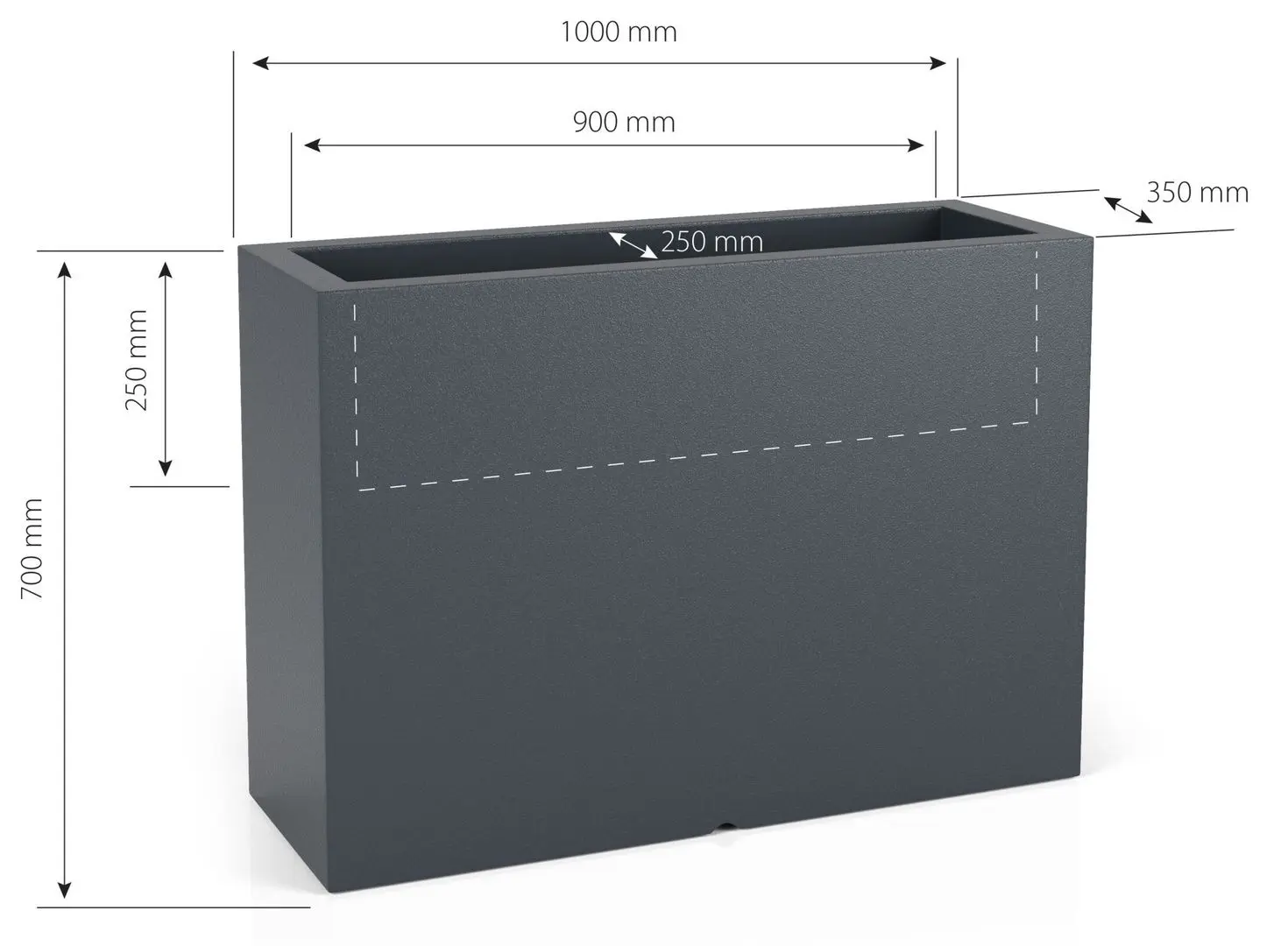 Горшок Monumo Longerino 70/25 (Anthracite) - 4