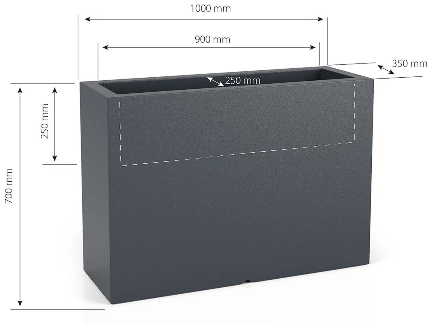 Ghiveci Monumo Longerino Light 70/25 (White) - 5