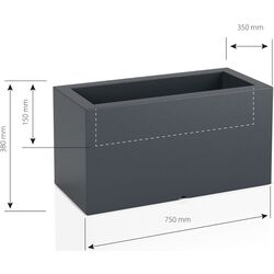 Ghiveci Monumo Lungo 38cm (Antracite) Thumb