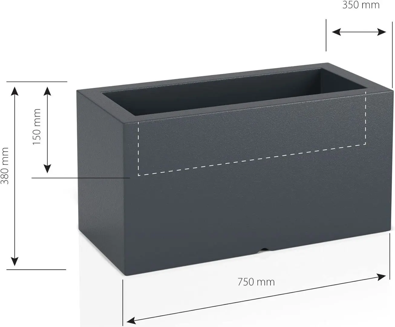 Ghiveci Monumo Lungo 38cm (Antracite) - 2