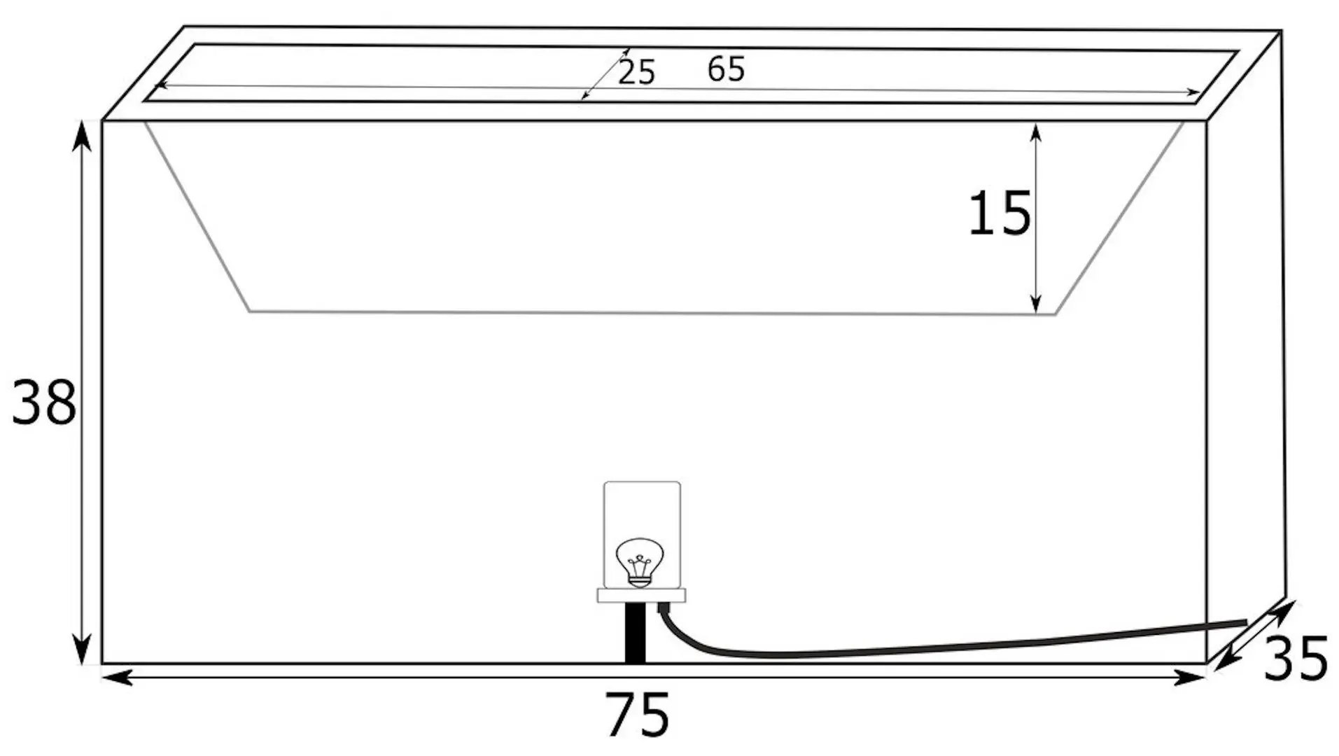 Ghiveci Monumo Lungo Light 38/15 (White) - 5