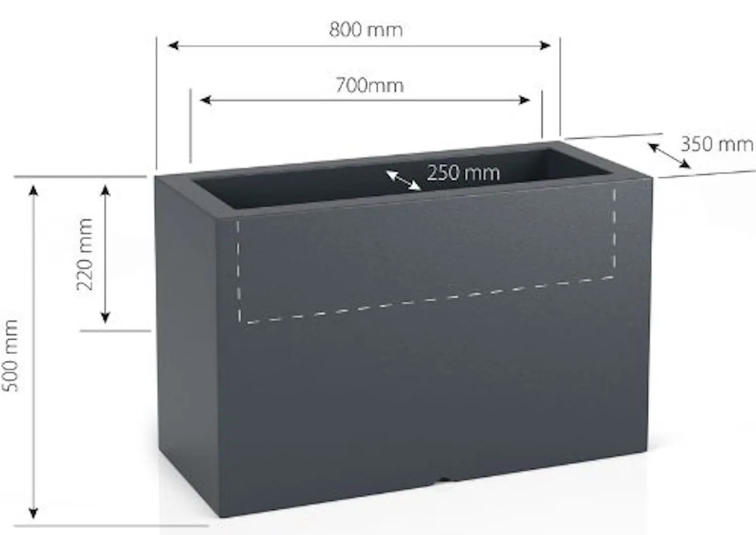 Горшок Monumo Lungo Maxi 50/22 (White) - 6