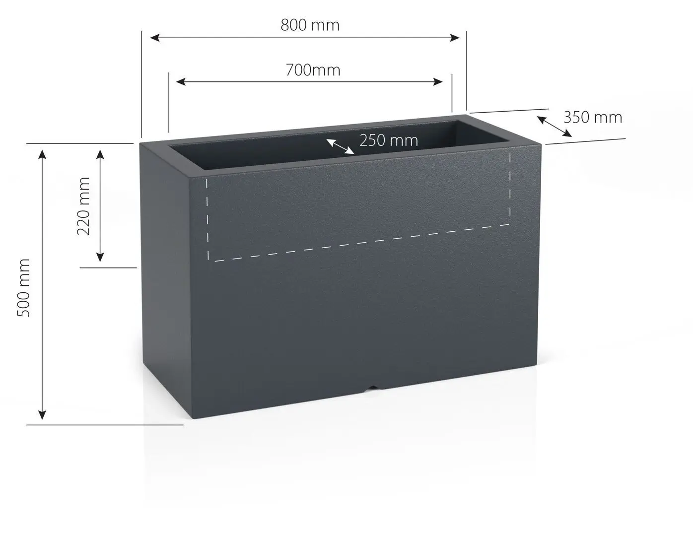 Ghiveci Monumo Lungo Maxi Light 50/22 (White) - 6