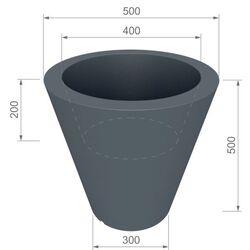 Ghiveci Monumo Ovo 50/20 (Anthracite) Thumb