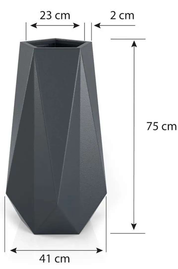 Горшок Monumo Siena 75cm (Anthracite) - 5