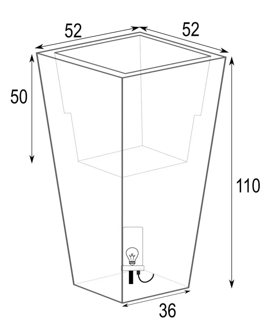 Горшок Monumo Slim Line M-Light 110cm (White) - 7