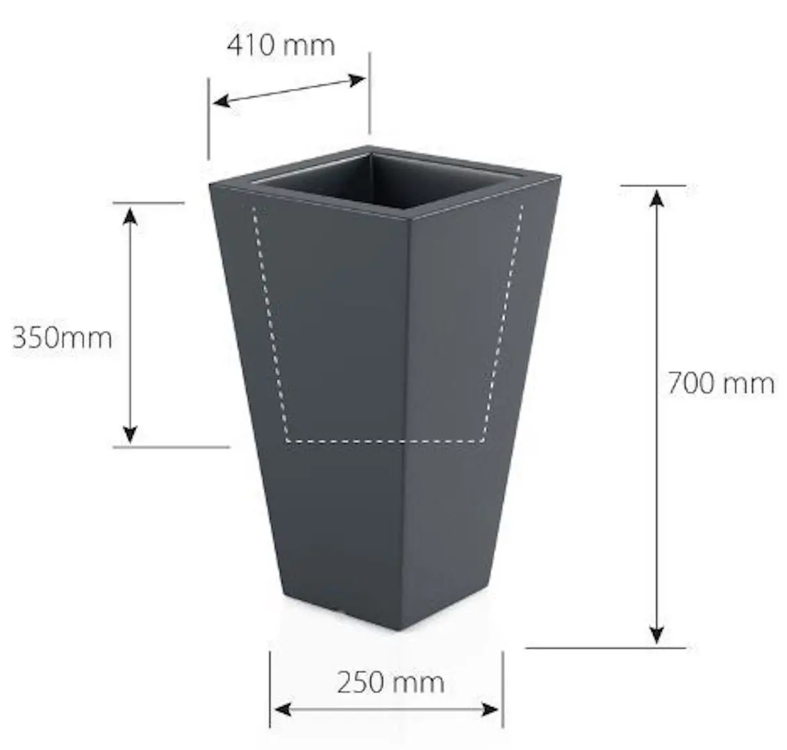 Горшок Monumo Slim Line S 70/35 (Anthracite) - 3