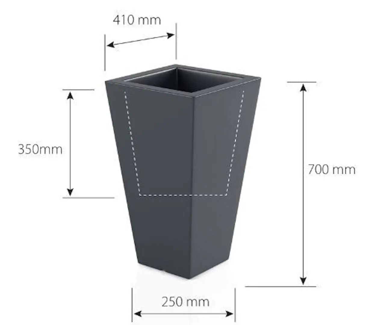 Ghiveci Monumo Slim Line S 70/35 (White) - 5