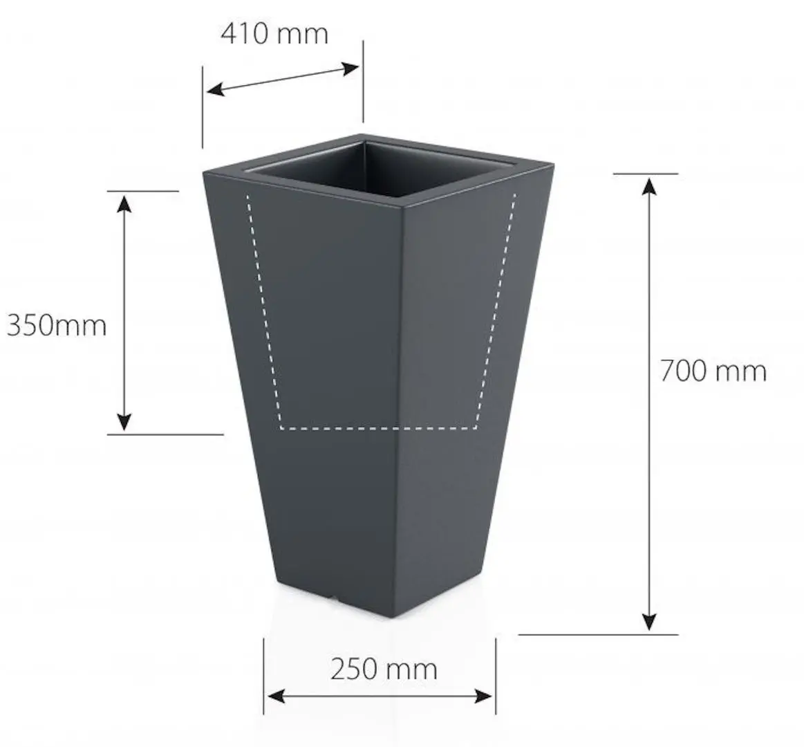 Ghiveci Monumo Slim S Light 70/35 (White) - 7