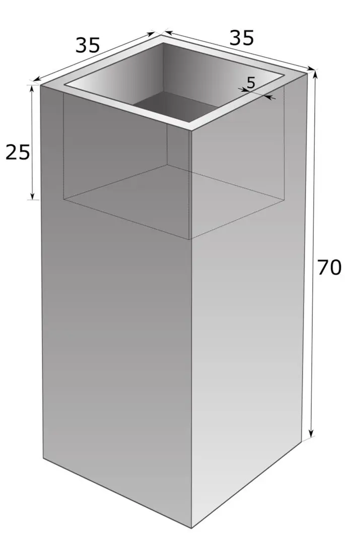 Горшок Monumo Tower Pot 70/25 (Anthracite) - 3