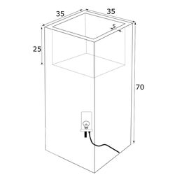 Ghiveci Monumo Tower Pot Light 70/25 (White) Thumb