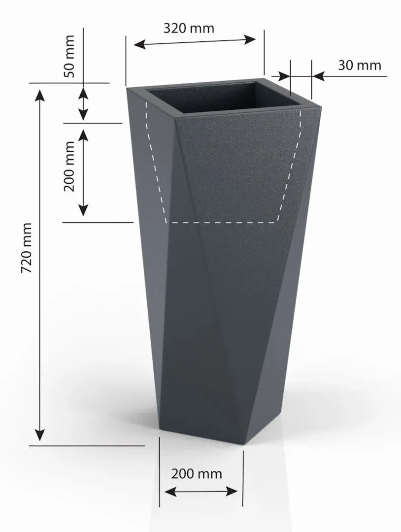 Ghiveci Monumo Vaso 72/20 (Anthracite) - 4