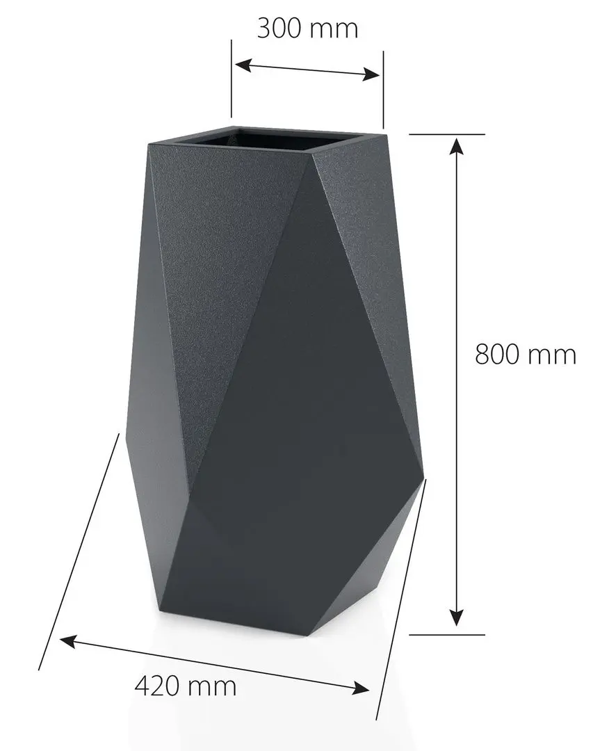 Горшок Monumo Volcano 80cm (Anthracite) - 5