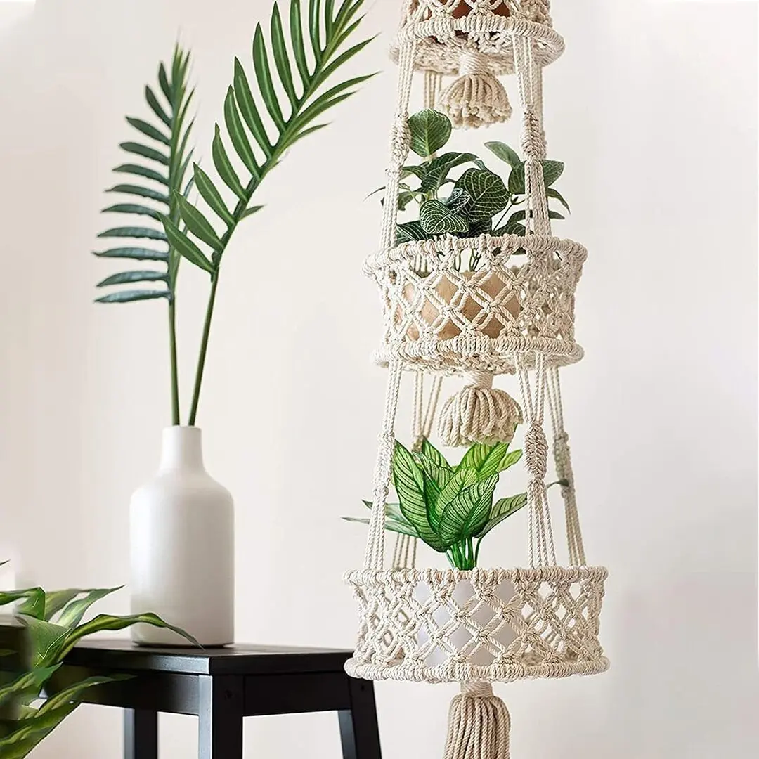 Кашпо подвесное Home&Styling Collection 22167 30x85cm (Beige)