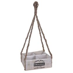 Ghiveci Box With Compartments 25x25 (White/Brown)