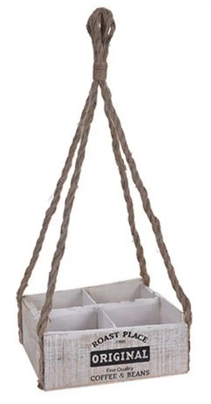 Ghiveci Box With Compartments 25x25 (White/Brown)