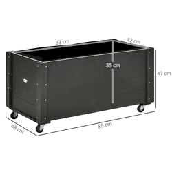 Jardiniera de flori mobila Outsunny 845-910V00BK (Black) Thumb