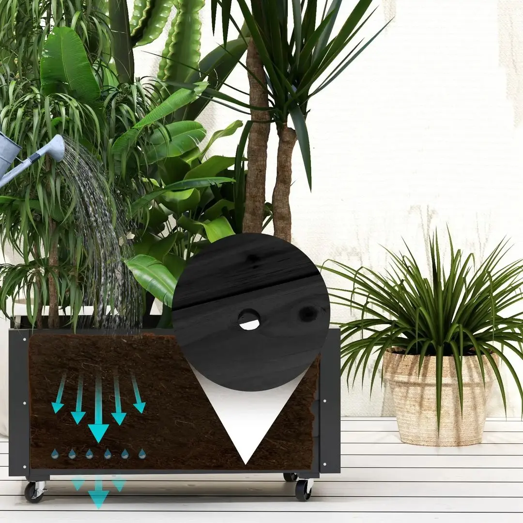 Jardiniera de flori mobila Outsunny 845-910V00BK (Black)