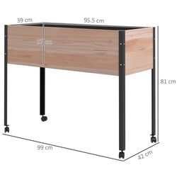 Цветочный ящик мобильный Outsunny 845-974V00ND (Natural/Black) Thumb