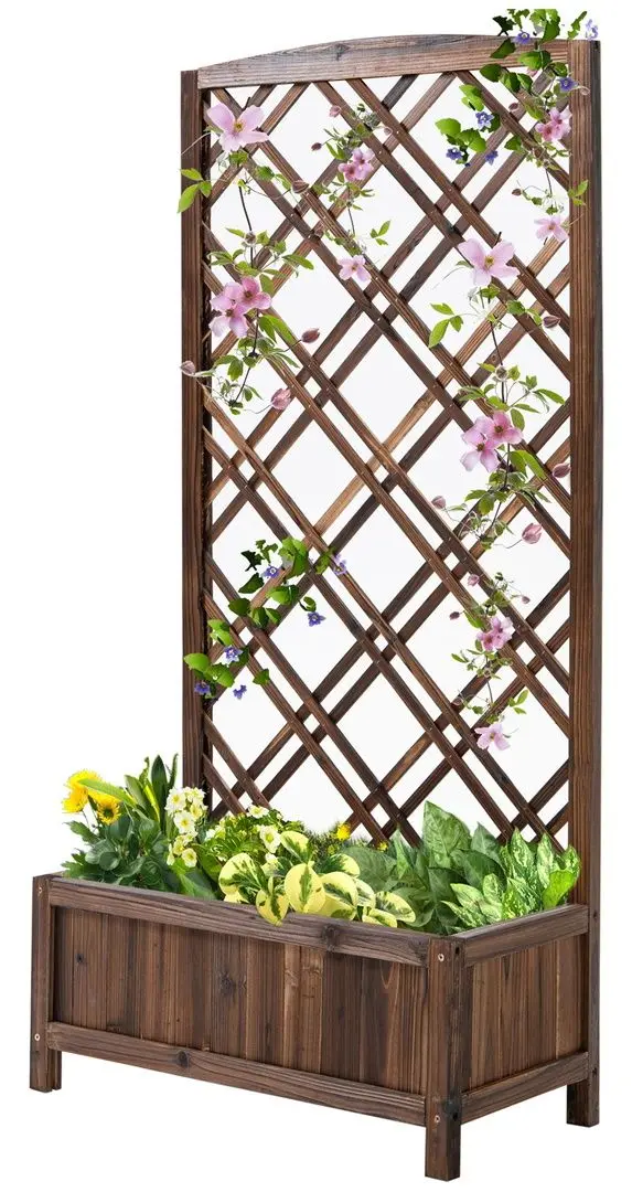 Цветочный ящик + шпалера Outsunny 845-388 (Brown)