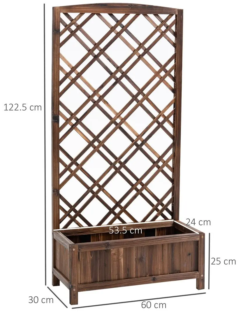 Цветочный ящик + шпалера Outsunny 845-388 (Brown)