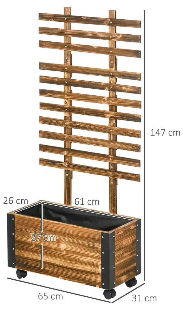Цветочный ящик + шпалера Outsunny 845-797V00DW (Natural)
