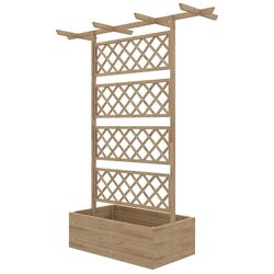 Jardiniera de flori + spalier Outsunny 845-999V00ND (Natural)