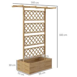 Jardiniera de flori + spalier Outsunny 845-999V00ND (Natural) Thumb