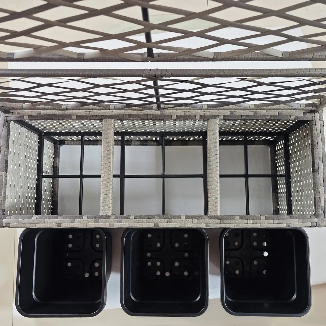 Jardiniera de flori + spalier Outsunny 867-186V00GG (Light Grey)