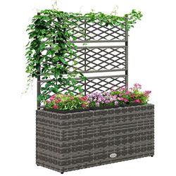 Jardiniera de flori + spalier Outsunny 867-186V00GG (Light Grey) Thumb