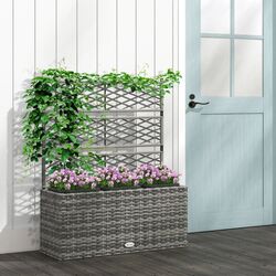 Jardiniera de flori + spalier Outsunny 867-186V00GG (Light Grey) Thumb