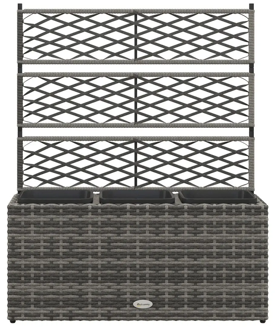 Jardiniera de flori + spalier Outsunny 867-186V00GG (Light Grey)